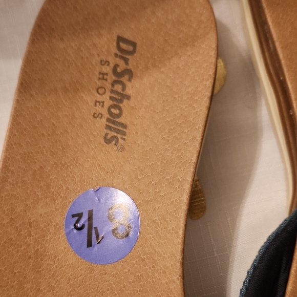 Dr. Scholl's Denim Blue Slide Sandals with Gold Hardware - Women's - Picture 3 of 9